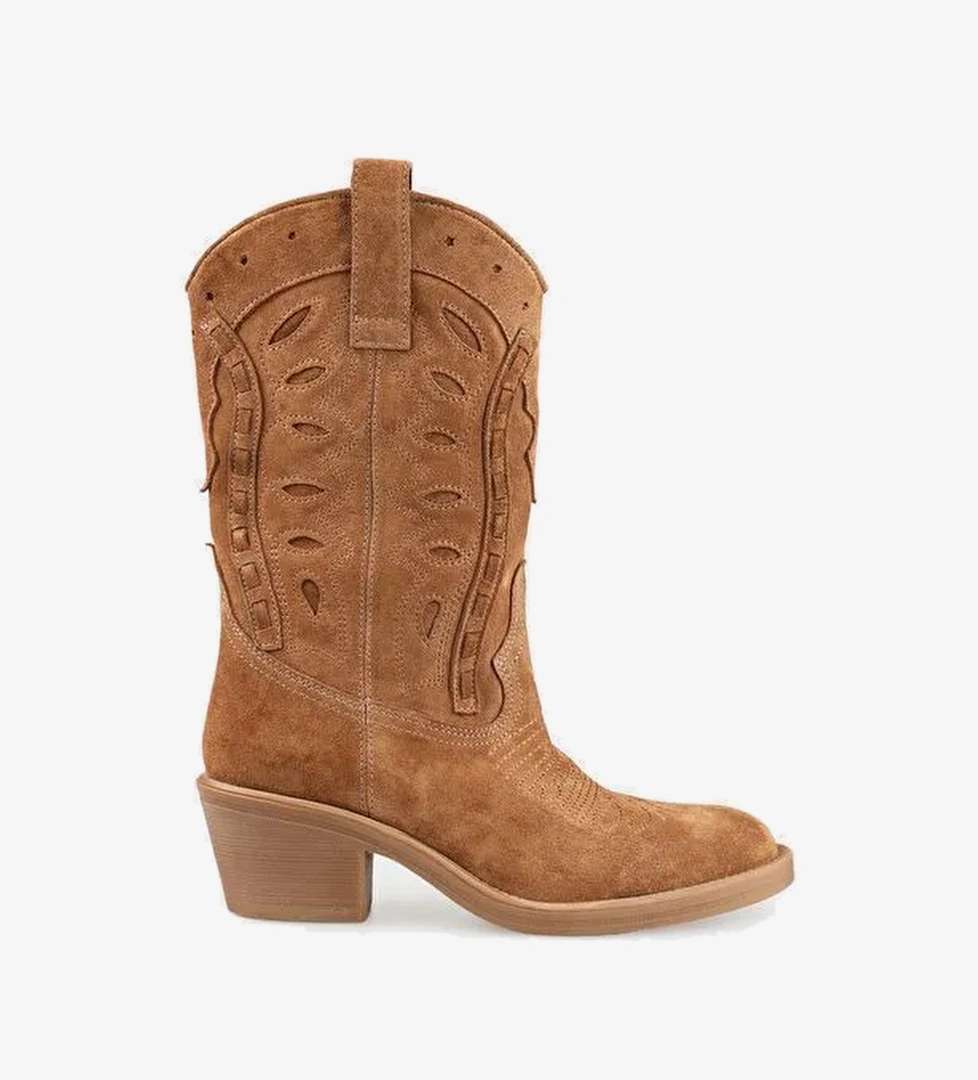 Taba Deri Kadın Western Bot - Görsel 1