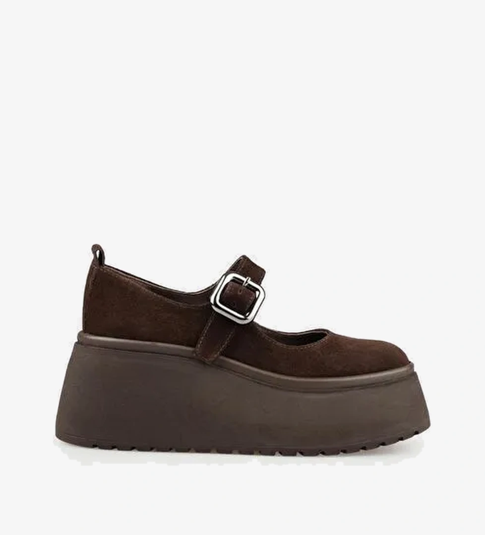 Kahve Deri Kadın Topuklu Ayakkabı - Görsel 1