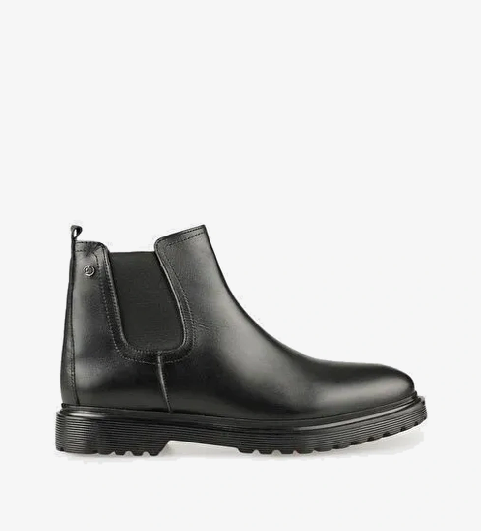 Siyah Deri Erkek Günlük Bot - Görsel 1