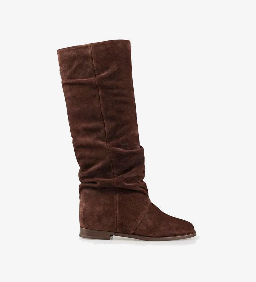 Kahve Deri Kadın Çizme - Görsel 1