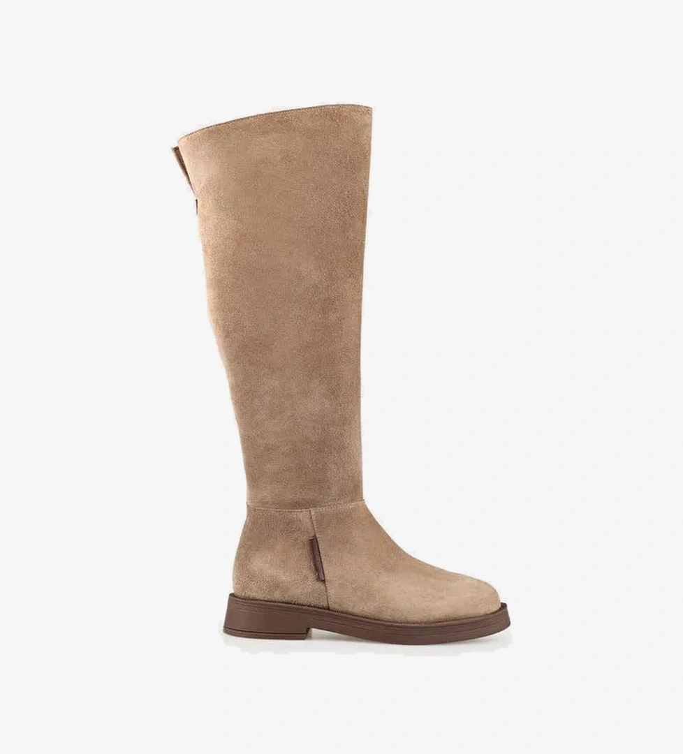 Vizon Deri Kadın Çizme - Görsel 1