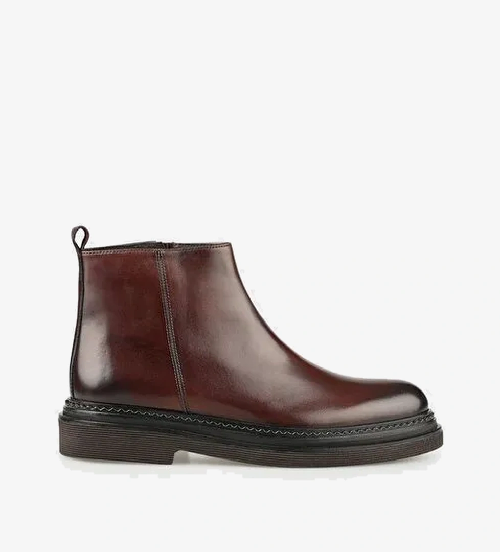 Kahve Deri Erkek Günlük Bot - Görsel 1