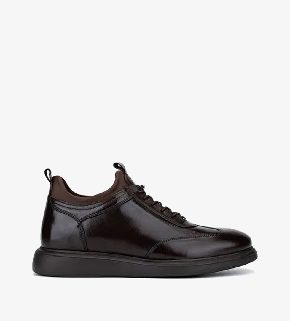 Valmenti Erkek Hakiki Deri Kahverengi Casual Ayakkabı - Görsel 1