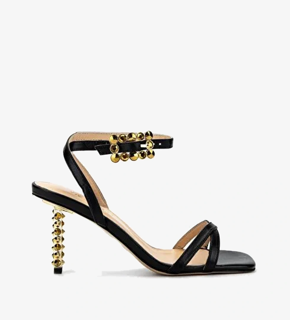 Valmenti Kadın Hakiki Deri Siyah Topuklu Ayakkabı - Görsel 1