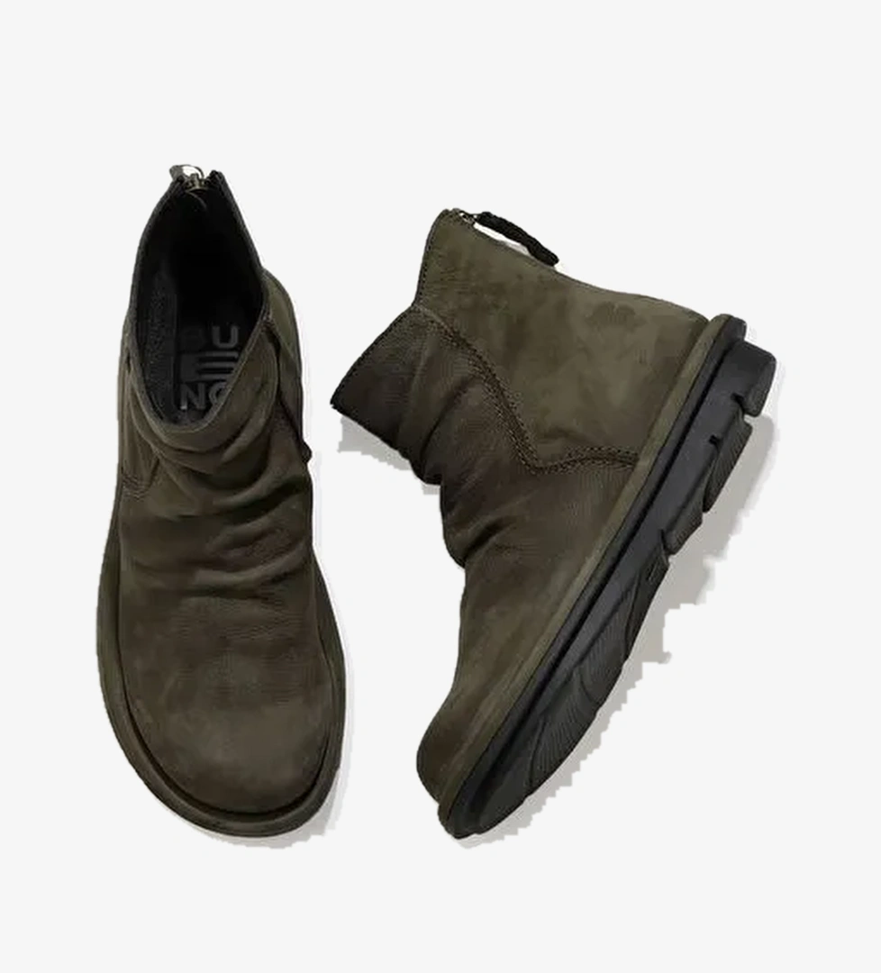 Bueno Shoes Haki Koyu Nubuk Kadın Düz Bot 01wv7503 - Görsel 1