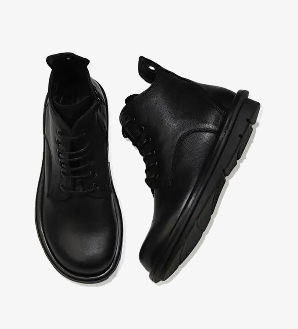 Bueno Shoes Siyah Deri Kadın Düz Bot 01wv7504 - Görsel 1