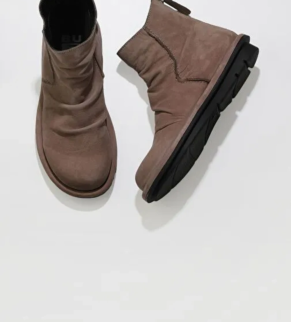 Bueno Shoes Bej Nubuk Kadın Düz Bot 01wv7503 - Görsel 1