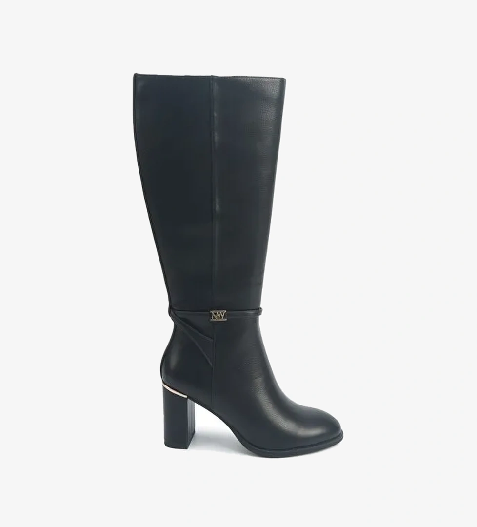 ORTENS 5PR Siyah Kadın Topuklu Çizme - Görsel 1