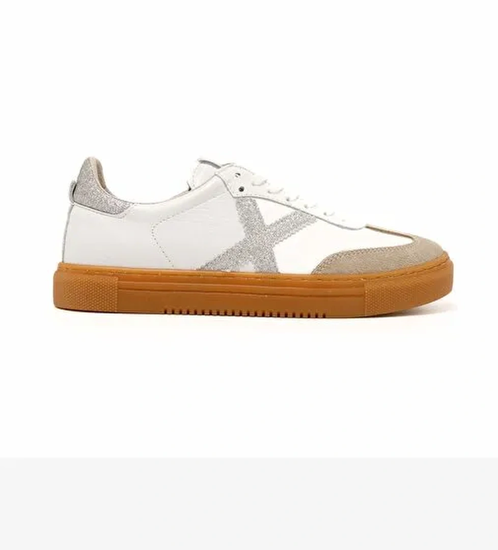Kadın Sneaker ( Günlük) MAR-25Y-192-3030 John May Bej Süet-Beyaz Cilt-Silver Sim - Görsel 1