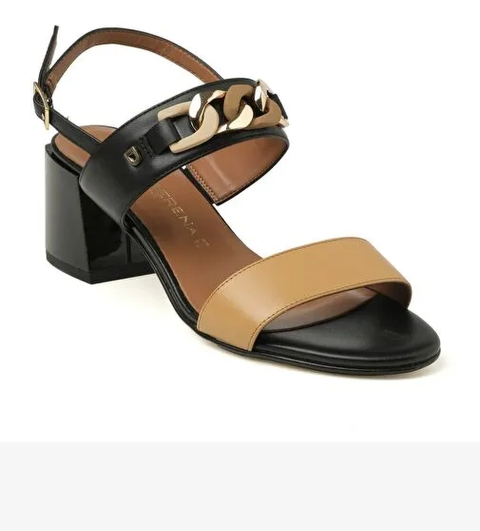 Kadın Sandalet 475209DP Donna Serena PELLE LEGNO/NERO - Görsel 1