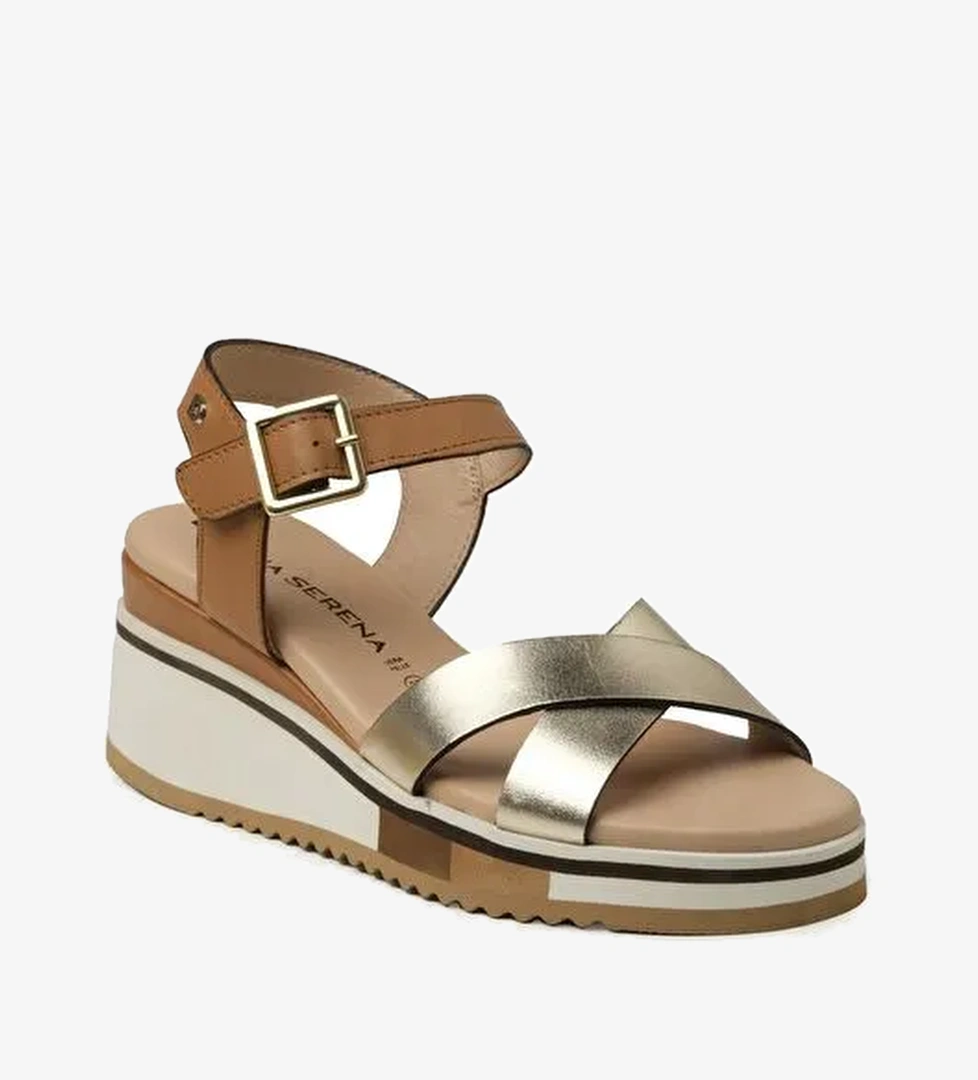 Kadın Sandalet 2F5127DP Donna Serena TOMAIA 5127 DP Platino/Cuoio - Görsel 1