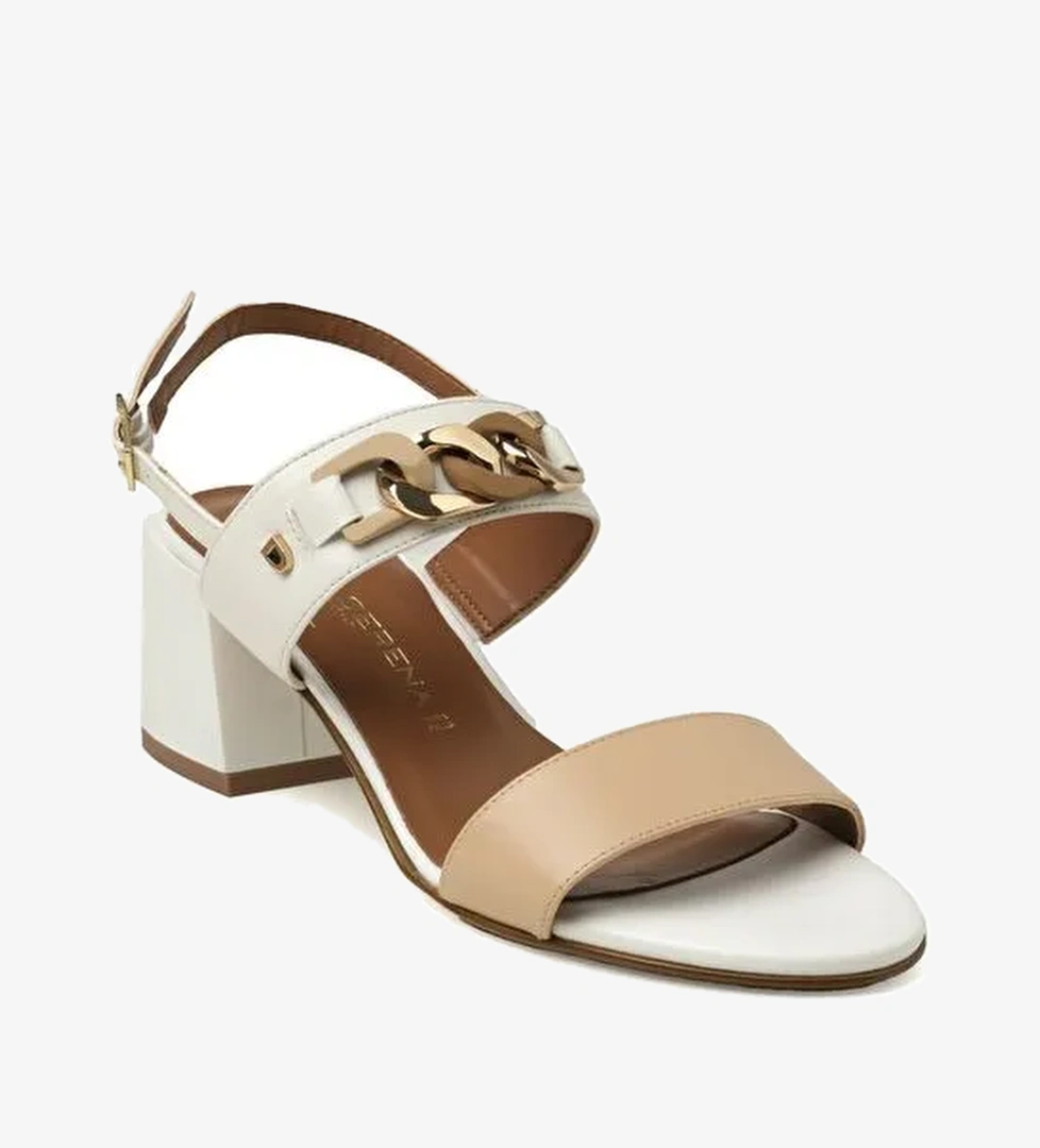 Kadın Sandalet 475209DP Donna Serena PELLE Nude Bianco - Görsel 1