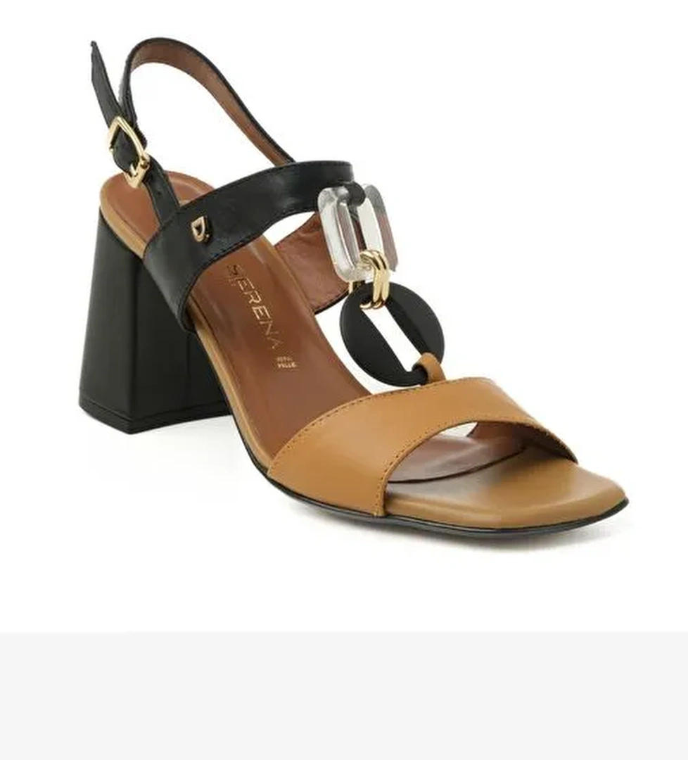 Kadın Sandalet 4D5214DP Donna Serena VIT.SETA MARE P Legno+Nero - Görsel 1