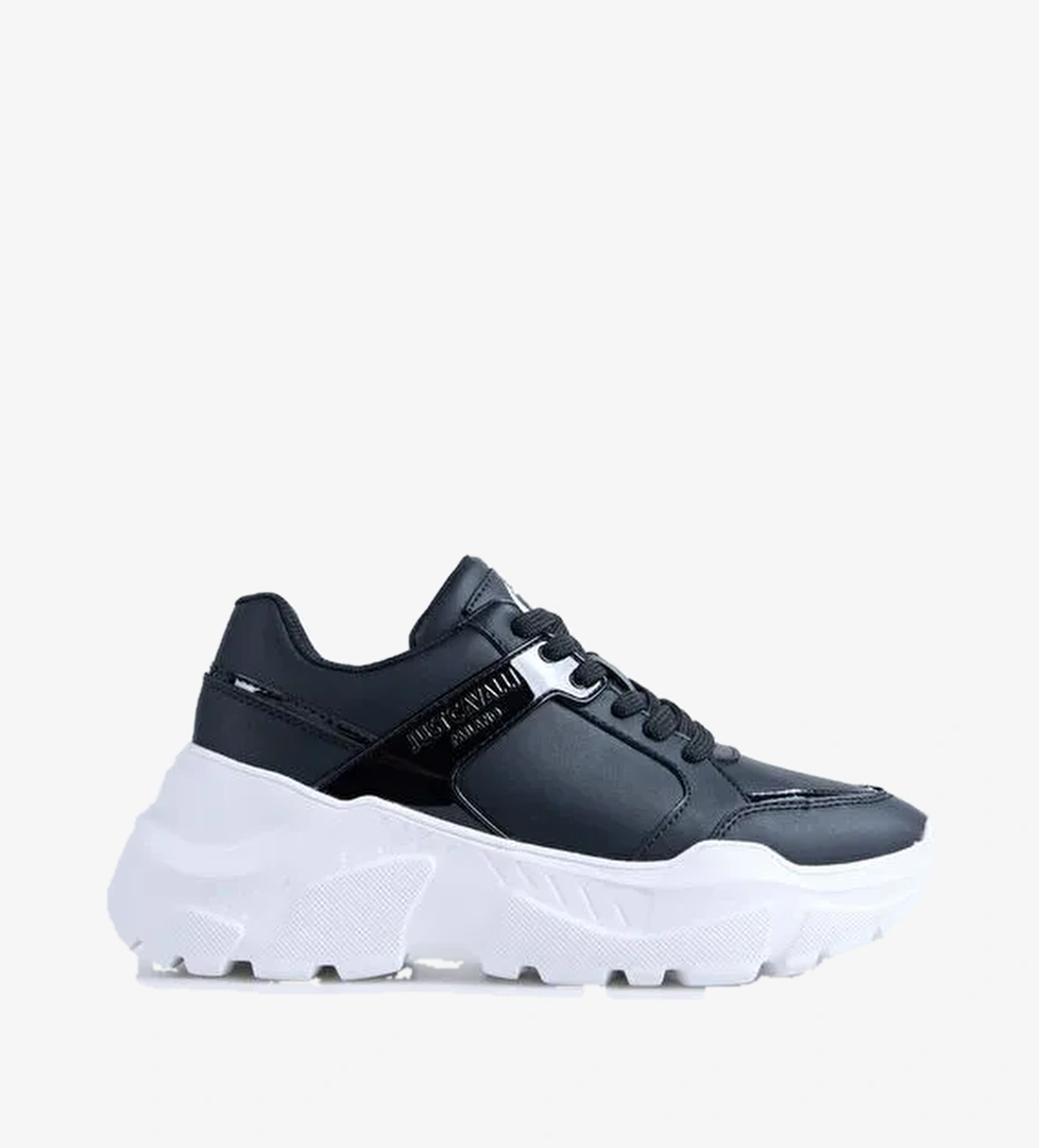 Just Cavalli Siyah Kadın Deri Sneaker 78RA3SL9 - Görsel 1