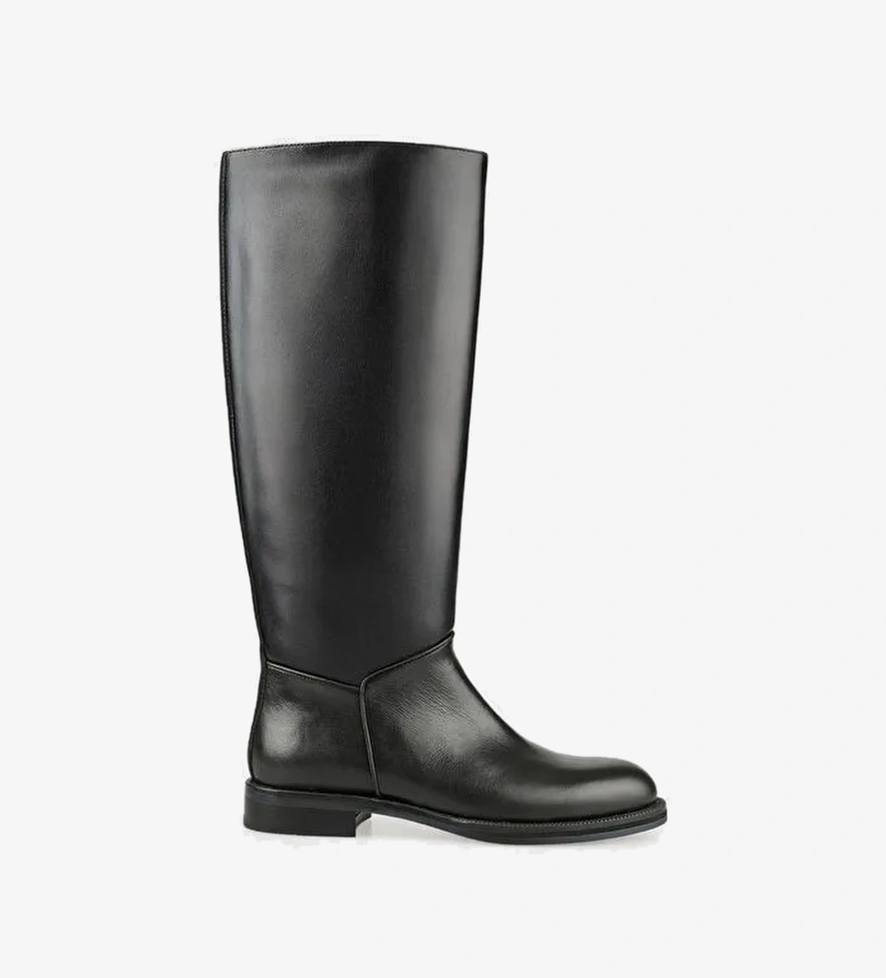 Siyah Deri Kadın Çizme - Görsel 1