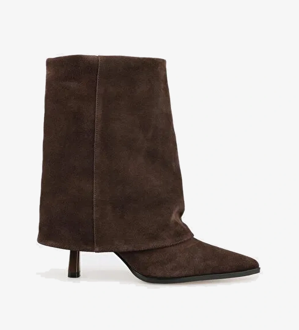 Kahve Deri Kadın Klasik Bot - Görsel 1