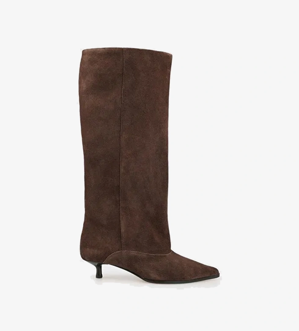 Kahve Deri Kadın Çizme - Görsel 1