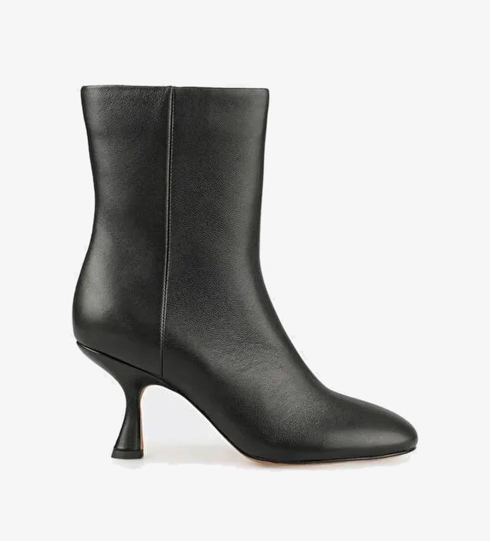 Siyah Deri Kadın Klasik Bot - Görsel 1