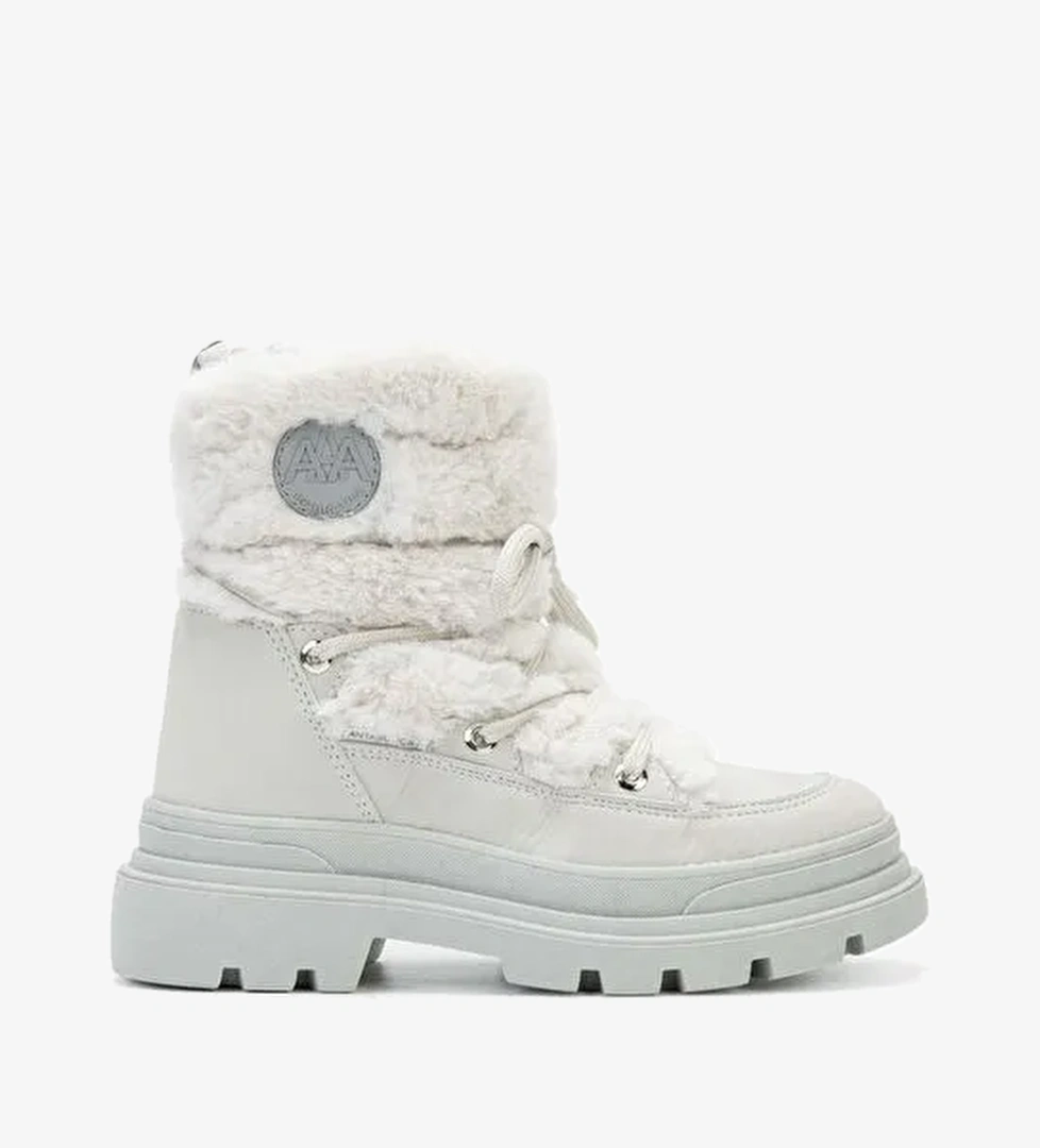 Effetre Kadın DERI/KURK Buz Beyazı Kar Botu - Görsel 1