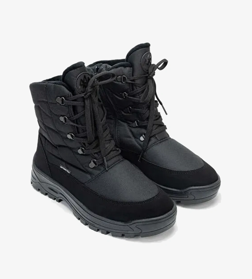 Effetre Erkek Deri & Tekstil Siyah Kar Botu - Görsel 1