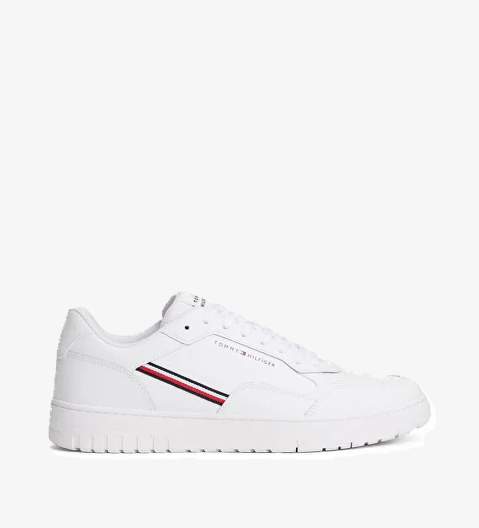 Tommy Hilfiger Beyaz Erkek Sneaker TH BASKET CORE STRIPES
