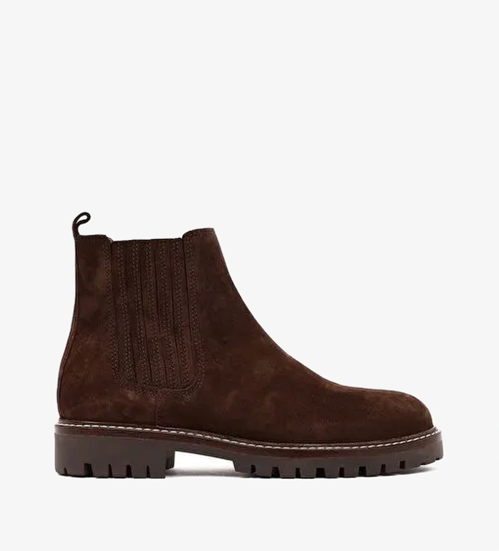 Kadın Kahverengi Süet Deri Chelsea Bot 25WFD188010 - Görsel 1