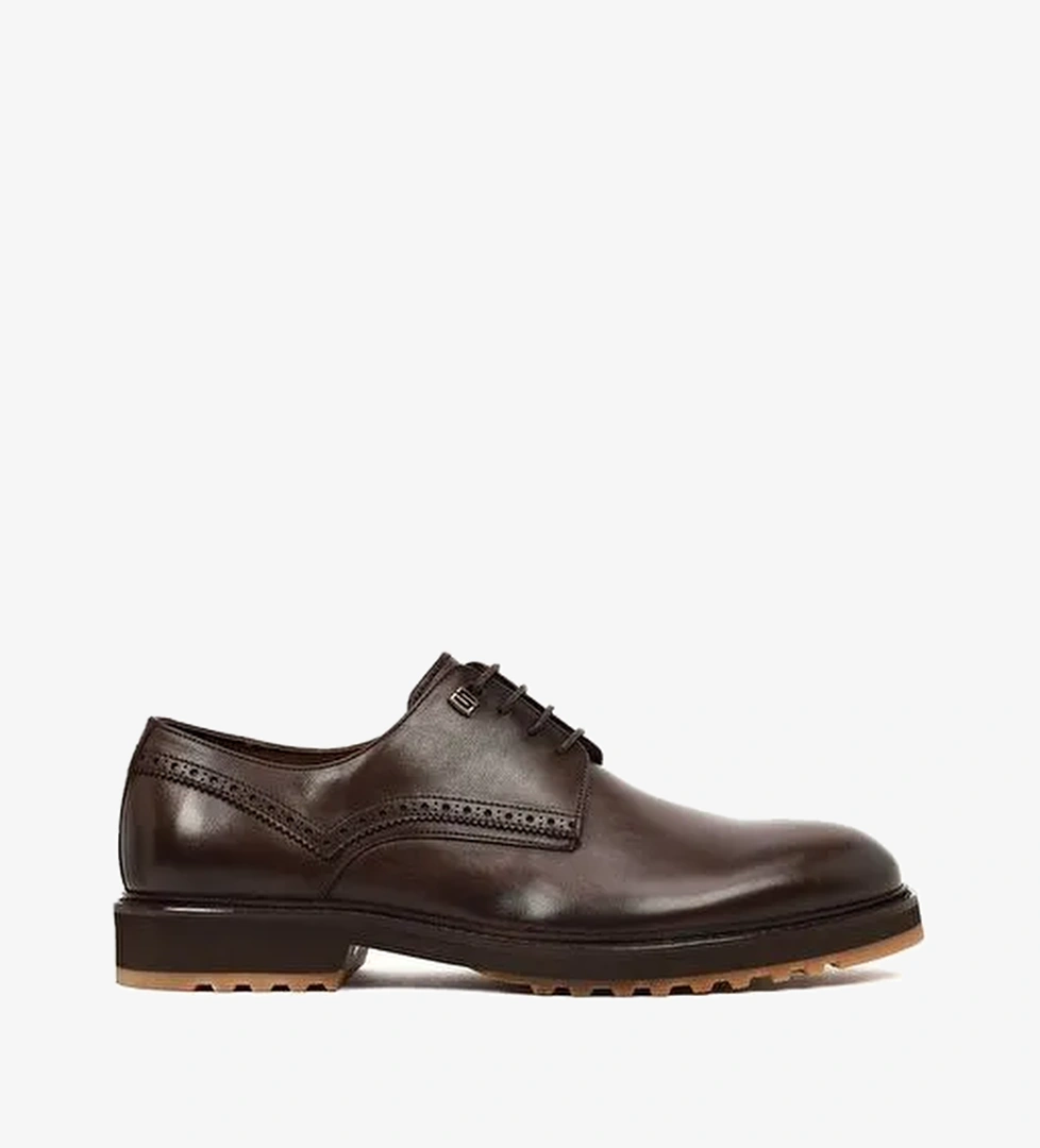 Erkek Kahverengi Bağcıklı Deri Casual Ayakkabı 25WFD604018 - Görsel 1