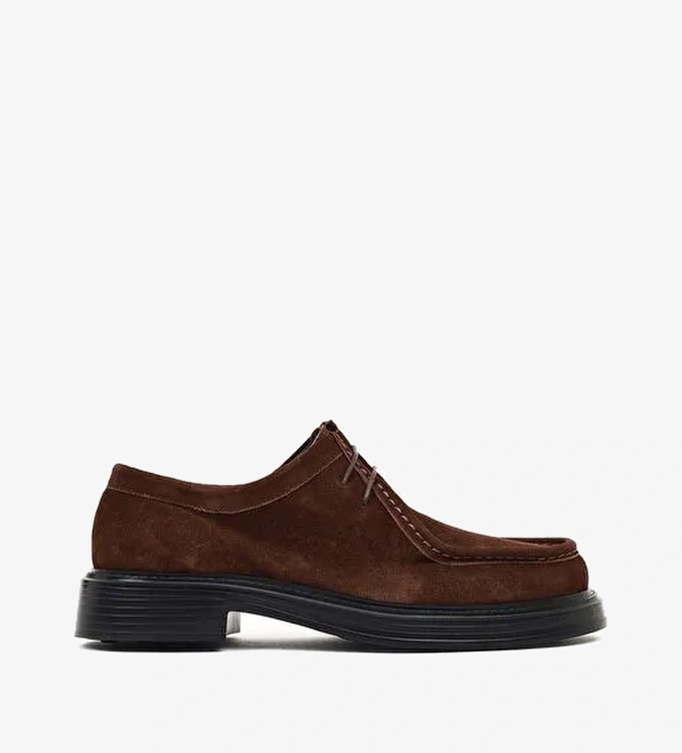 Erkek Kahverengi Bağcıklı Süet Deri Casual Ayakkabı 25WFD611810 - Görsel 1