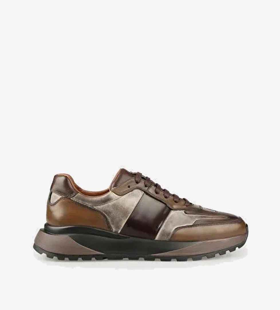 Kahve Deri Erkek Spor Ayakkabı - Görsel 1