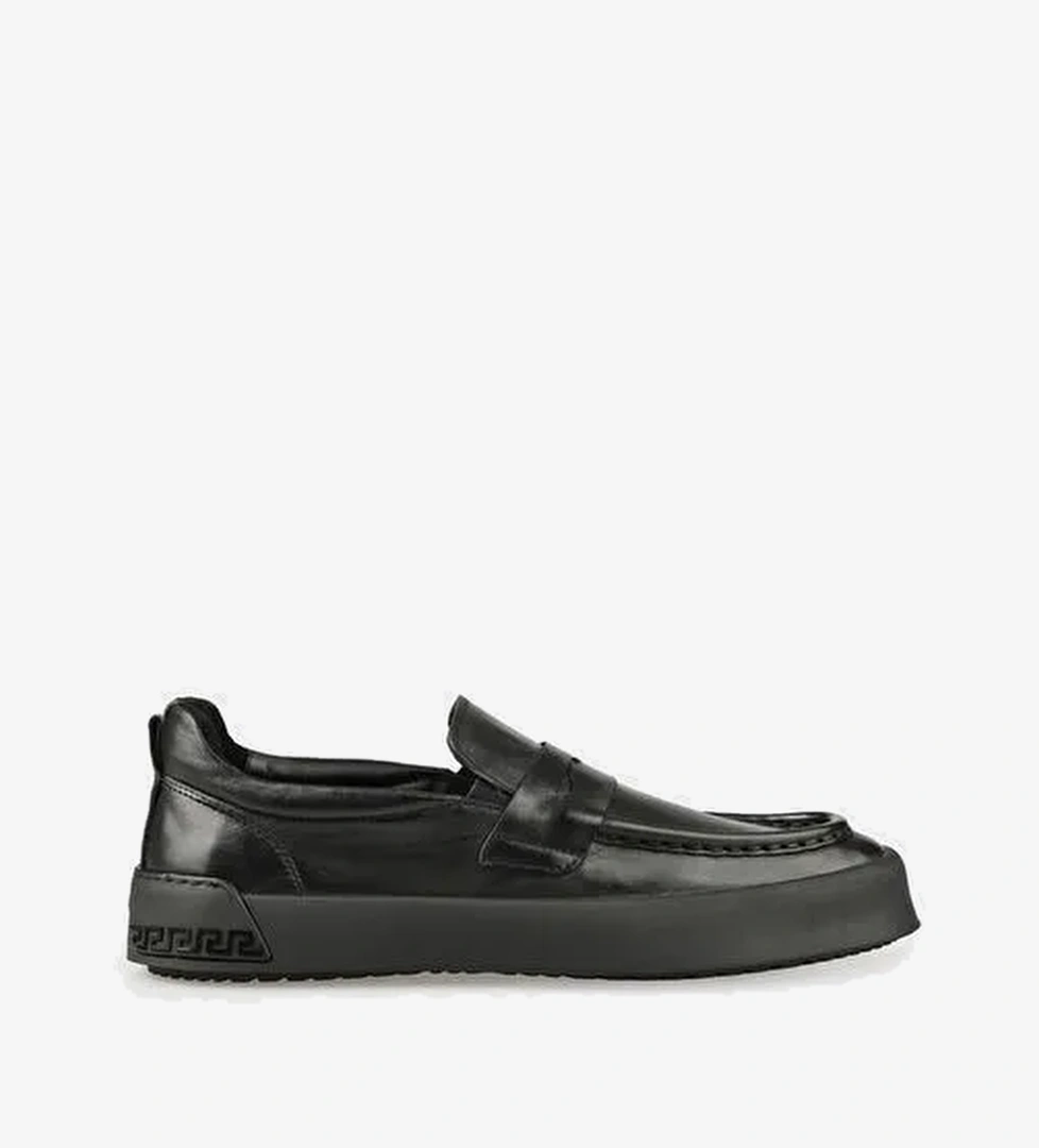 Siyah Deri Erkek Günlük Ayakkabı - Görsel 1