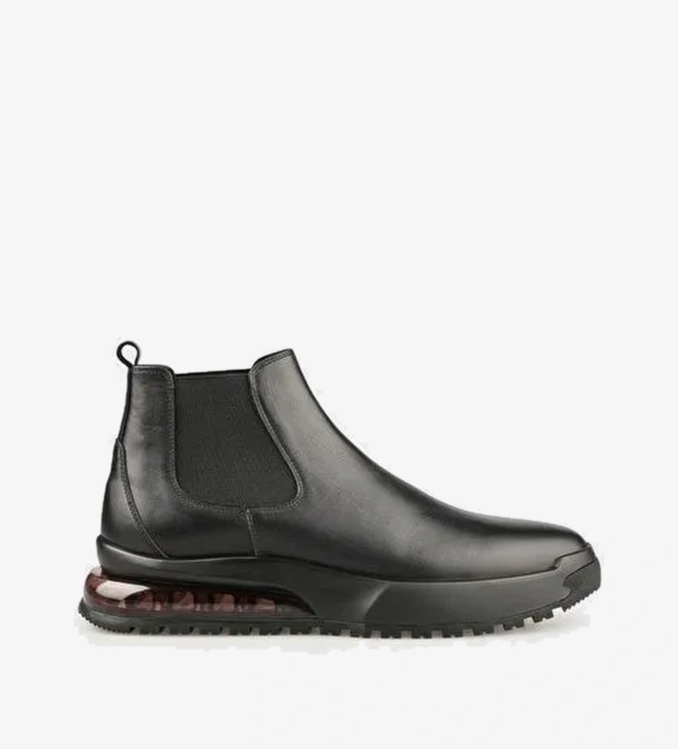 Siyah Deri Erkek Spor Bot - Görsel 1