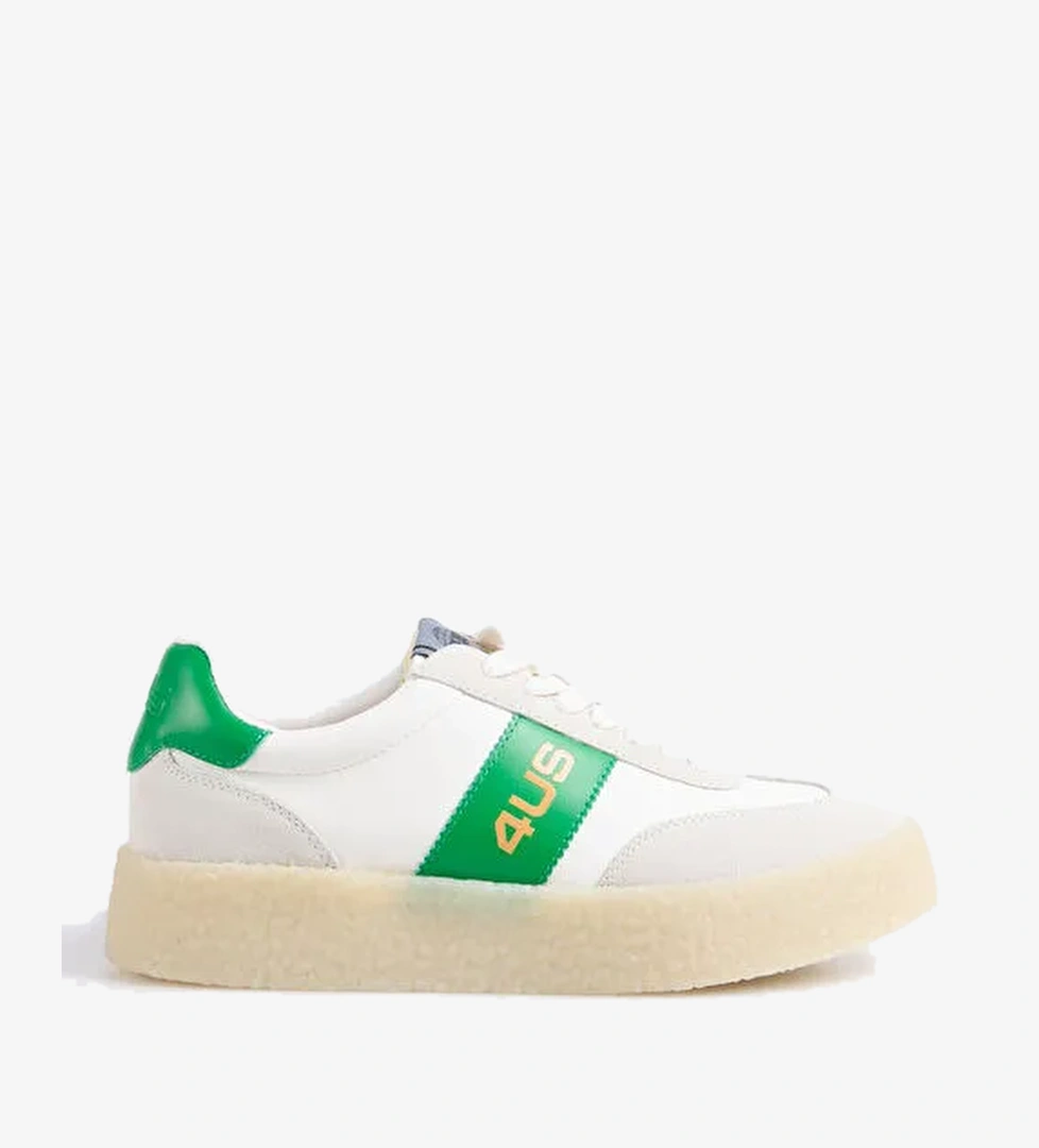 4US Beyaz Erkek Deri Sneaker MARK 100