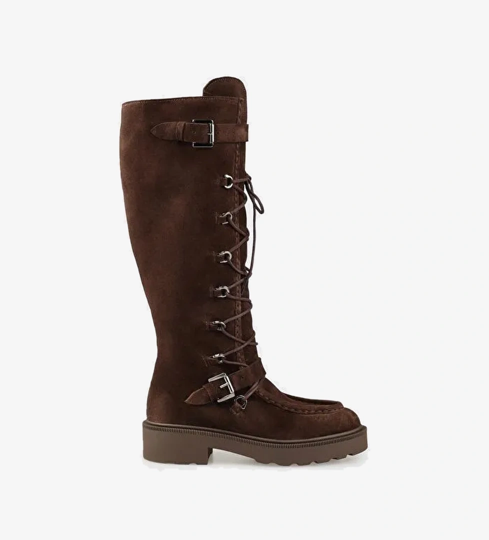 Kahve Deri Kadın Çizme - Görsel 1