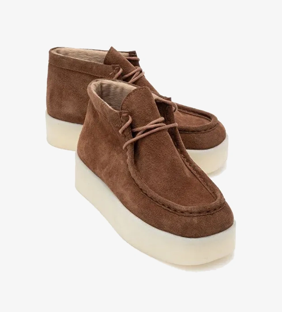 MELIA Taba Süet Hakiki Deri Kadın Bilekte Bot - Görsel 1