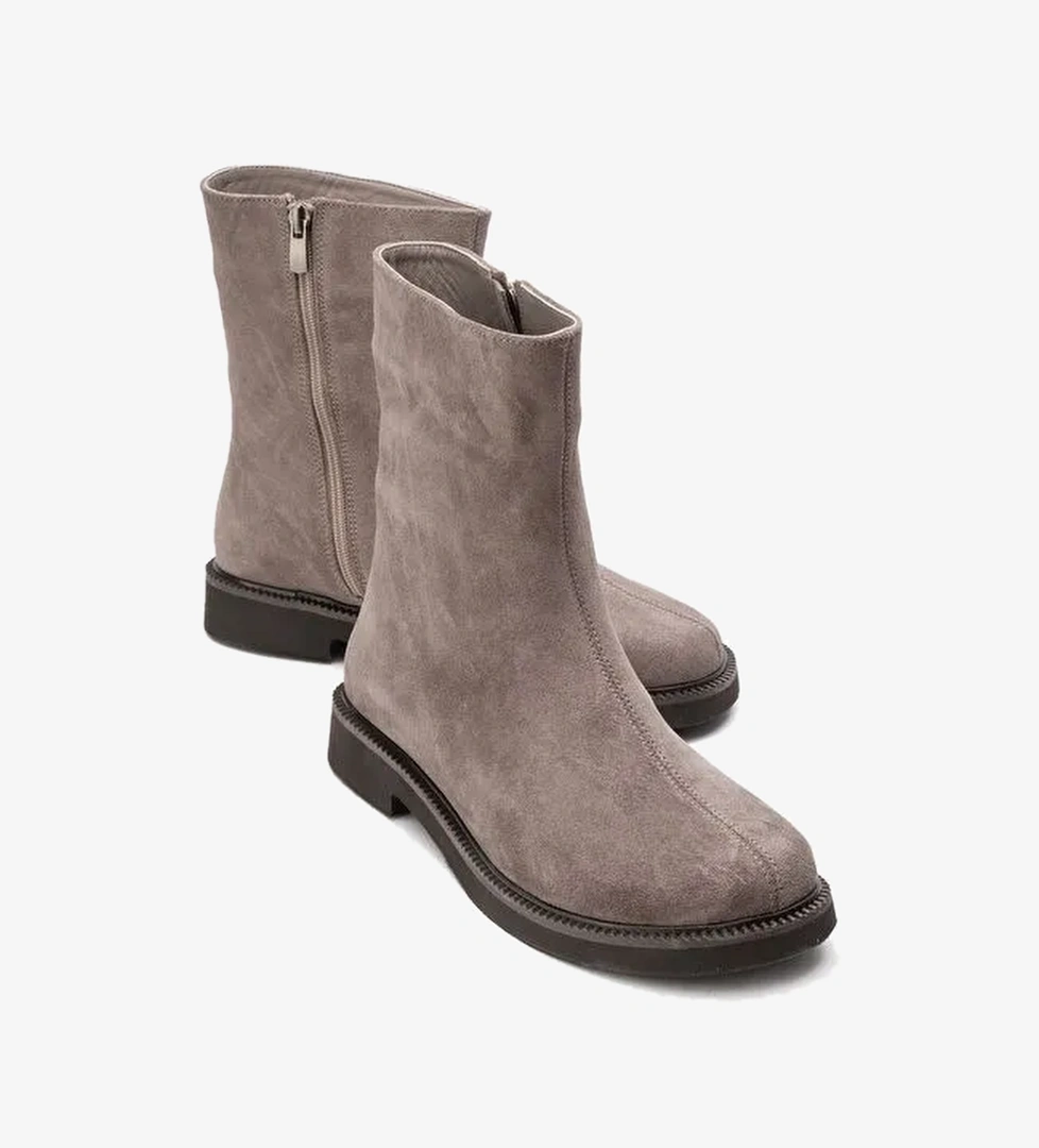 LUCANO Vizon Süet Hakiki Deri Kadın Bot - Görsel 1