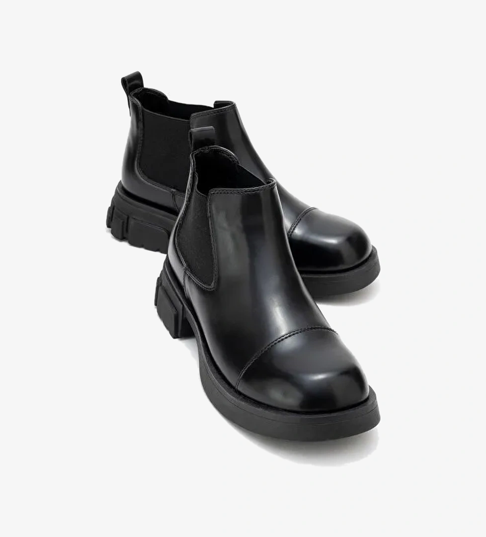 CAFUNE Siyah Mat Rugan Kadın Bot - Görsel 1