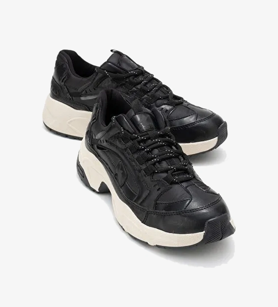 LETTY Siyah Baskı Scuba Kadın Spor Ayakkabı - Görsel 1