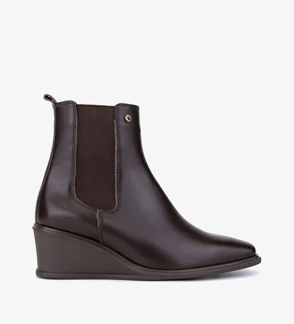 Valmenti Kadın Hakiki Deri Kahverengi Topuklu Bot - Görsel 1