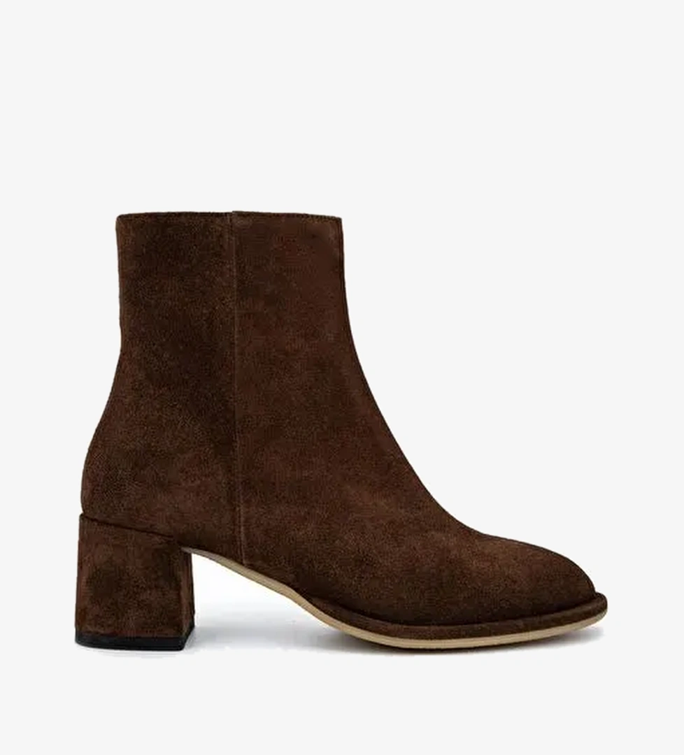 Valmenti Kadın Hakiki Deri Kahverengi Topuklu Bot - Görsel 1