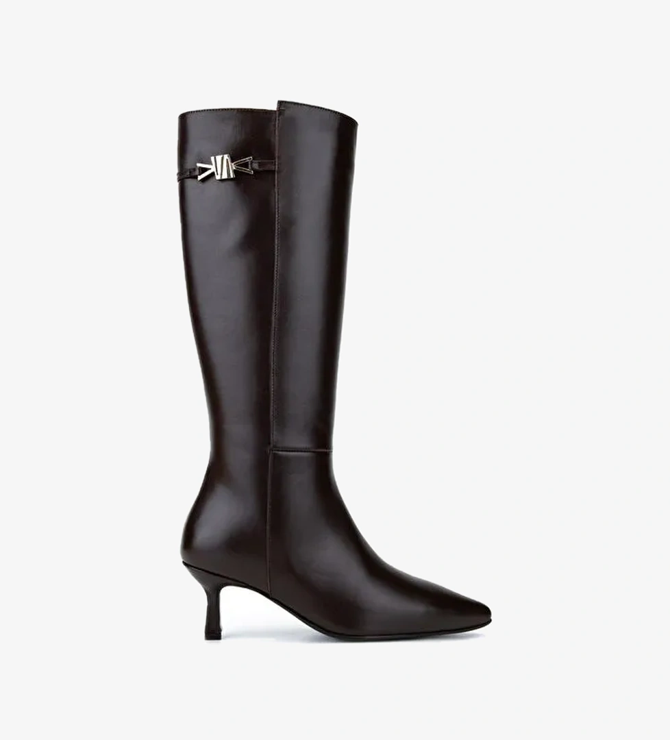 Valmenti Kadın Hakiki Deri Kahverengi Klasik Çizme - Görsel 1