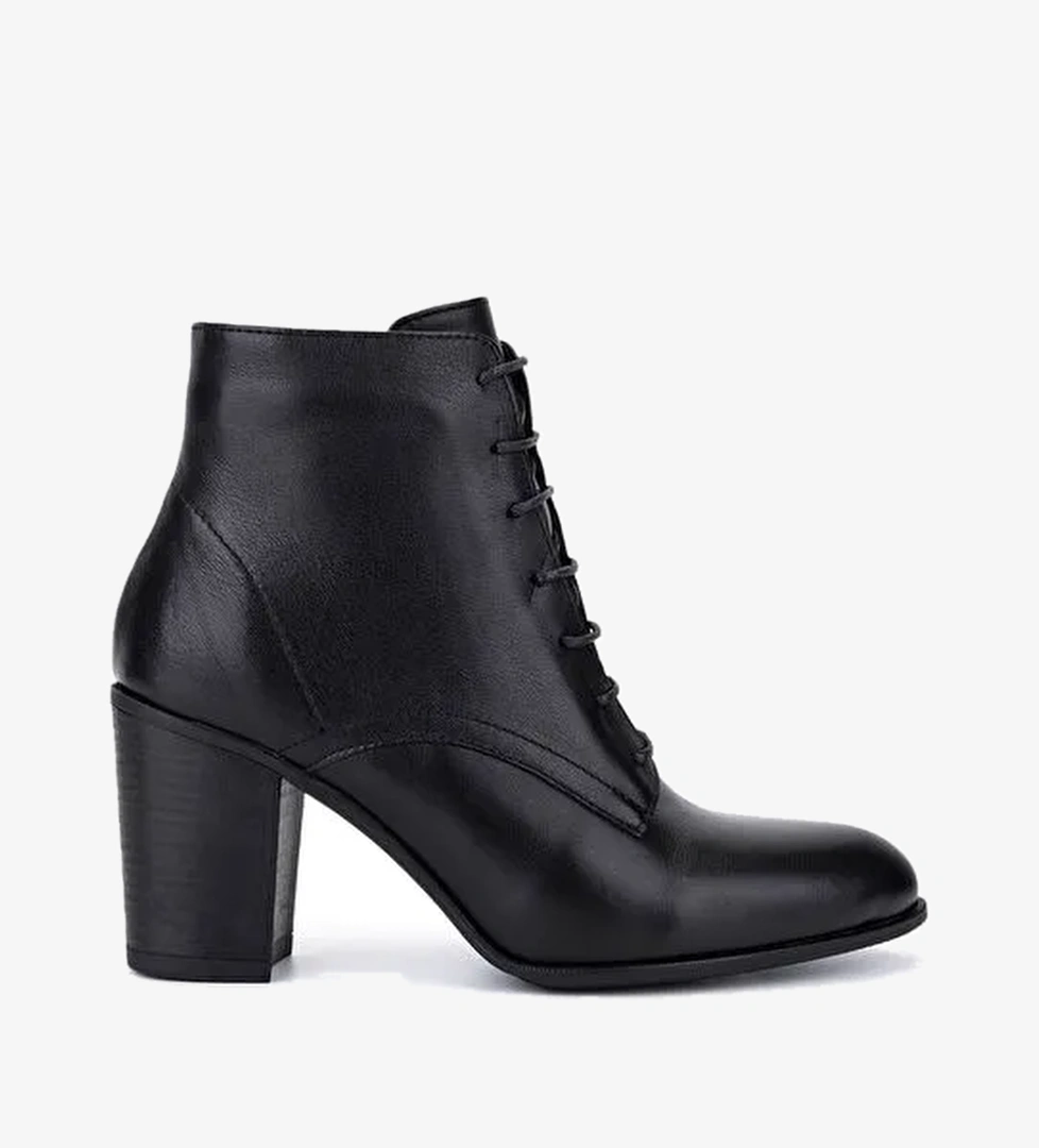 Tamer Tanca Kadın Hakiki Deri Siyah Topuklu Bot - Görsel 1
