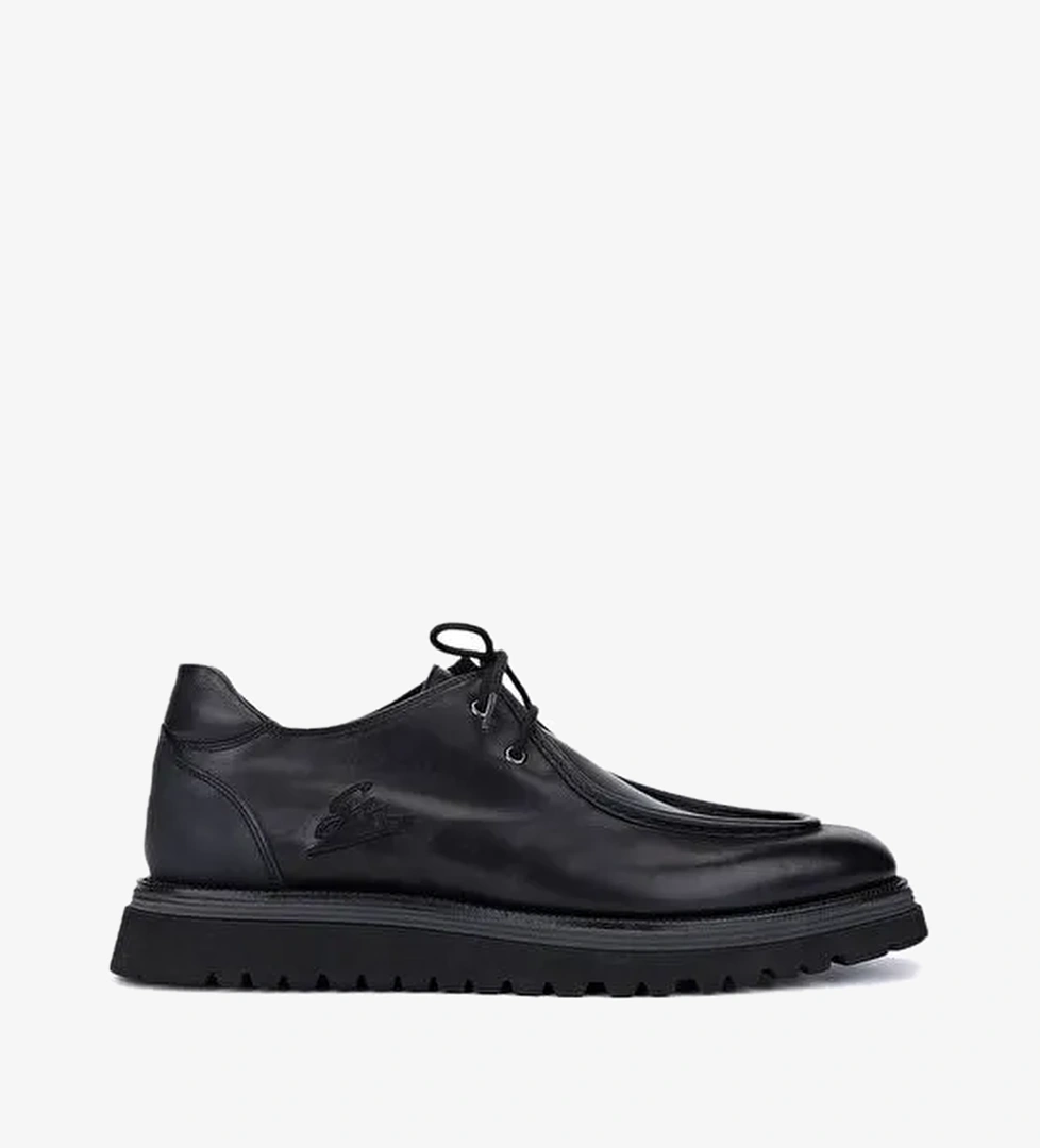 Giampiero Nicola Erkek Hakiki Deri Siyah Casual Ayakkabı - Görsel 1