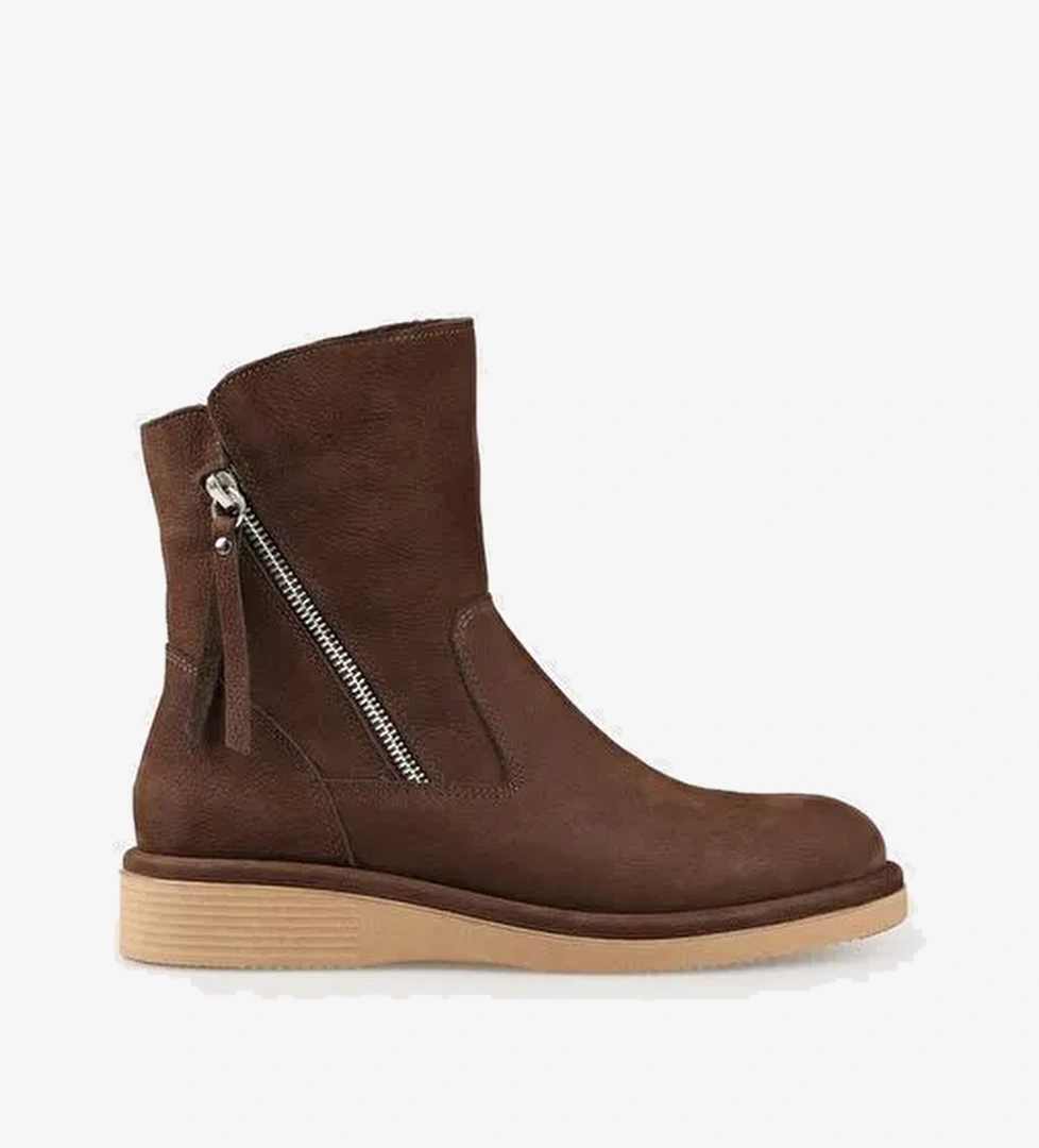 Kahve Deri Kadın Günlük Spor Bot - Görsel 1