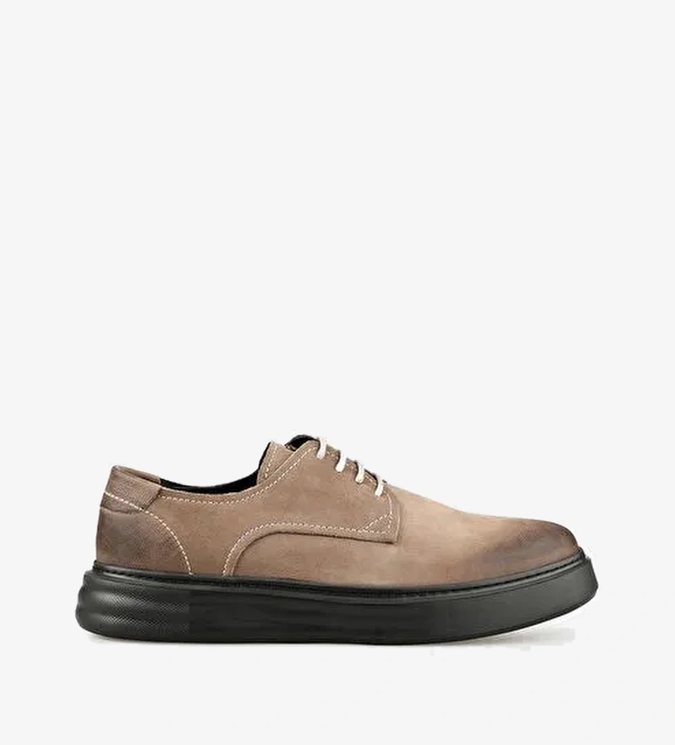 Gri Deri Erkek Günlük Ayakkabı - Görsel 1