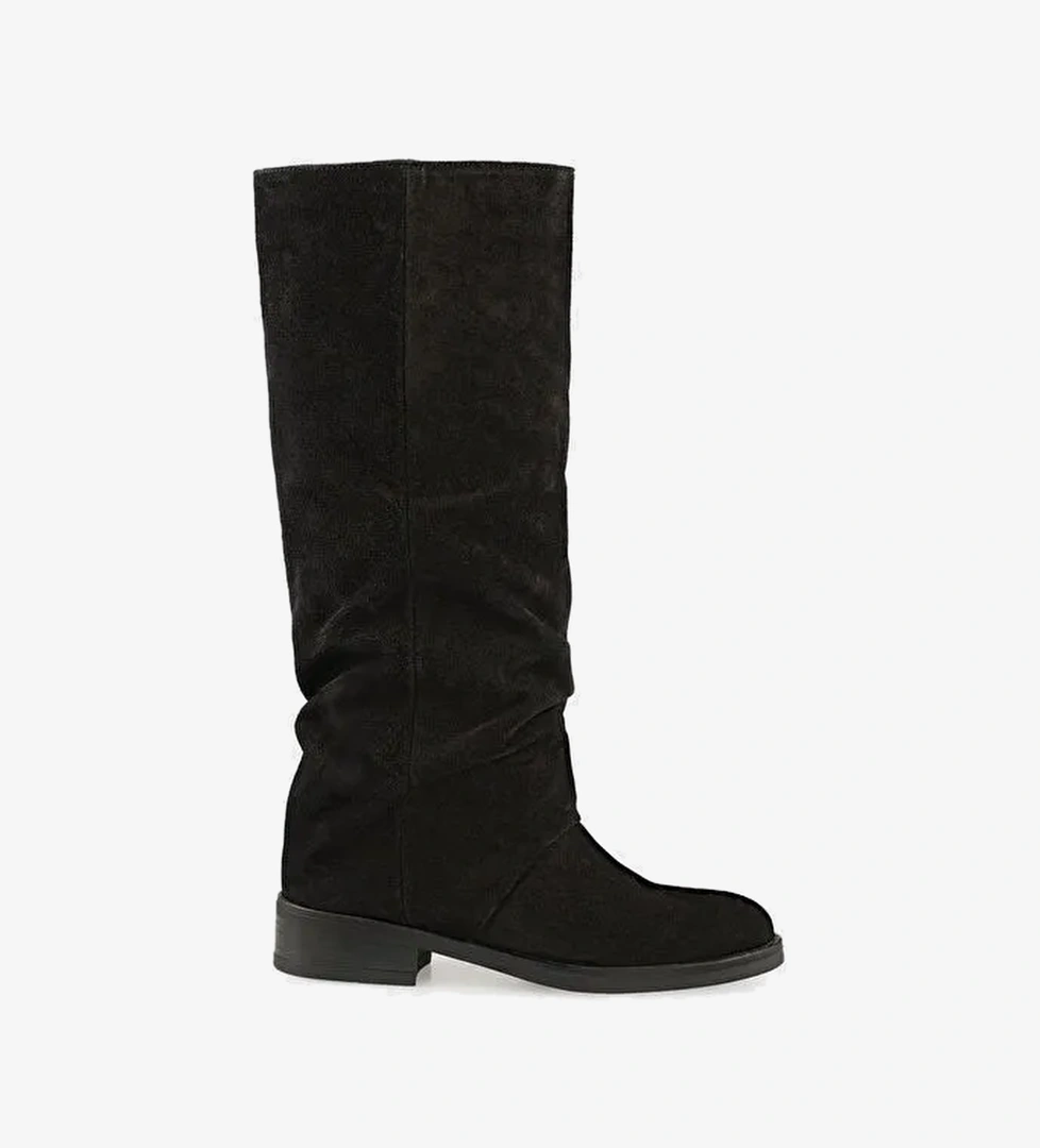 Siyah Deri Kadın Çizme - Görsel 1