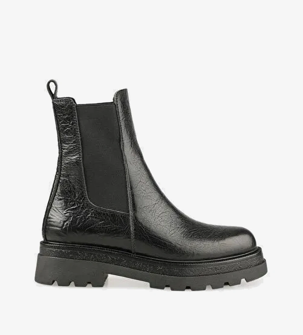 Siyah Deri Kadın Günlük Bot - Görsel 1