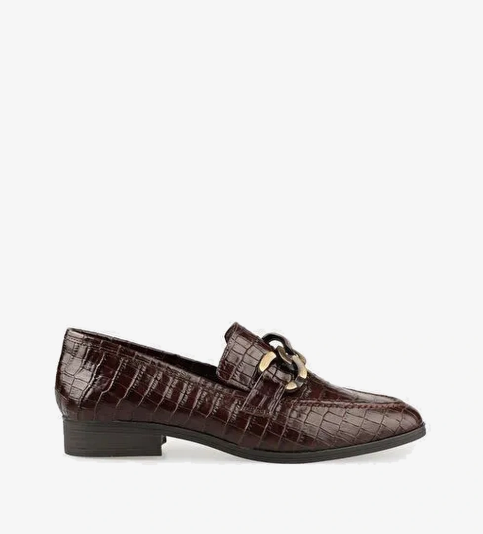 Kahve Deri Kadın Günlük Ayakkabı - Görsel 1