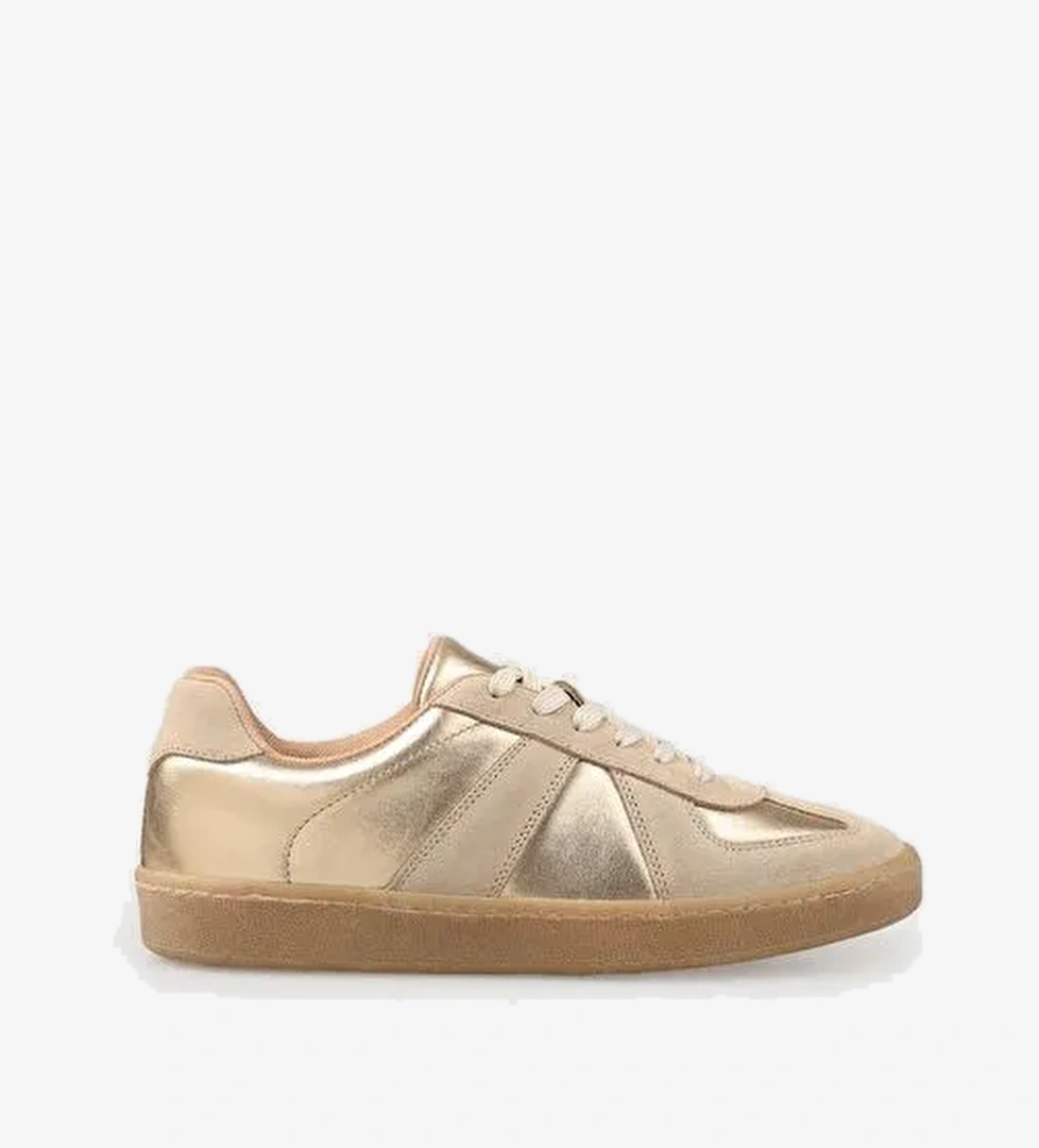 Gold Deri Kadın Spor Ayakkabı - Görsel 1