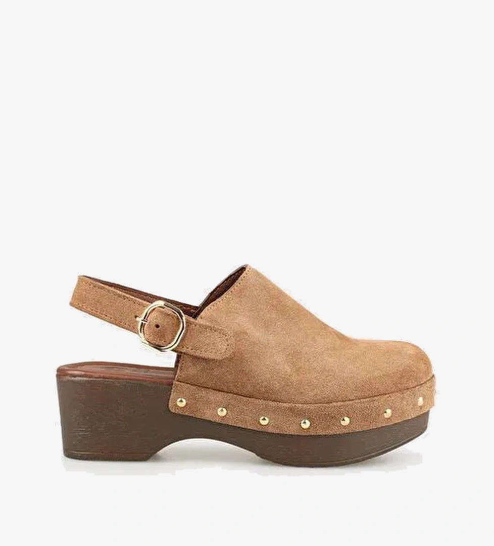 Taba Deri Kadın Terlik - Görsel 1