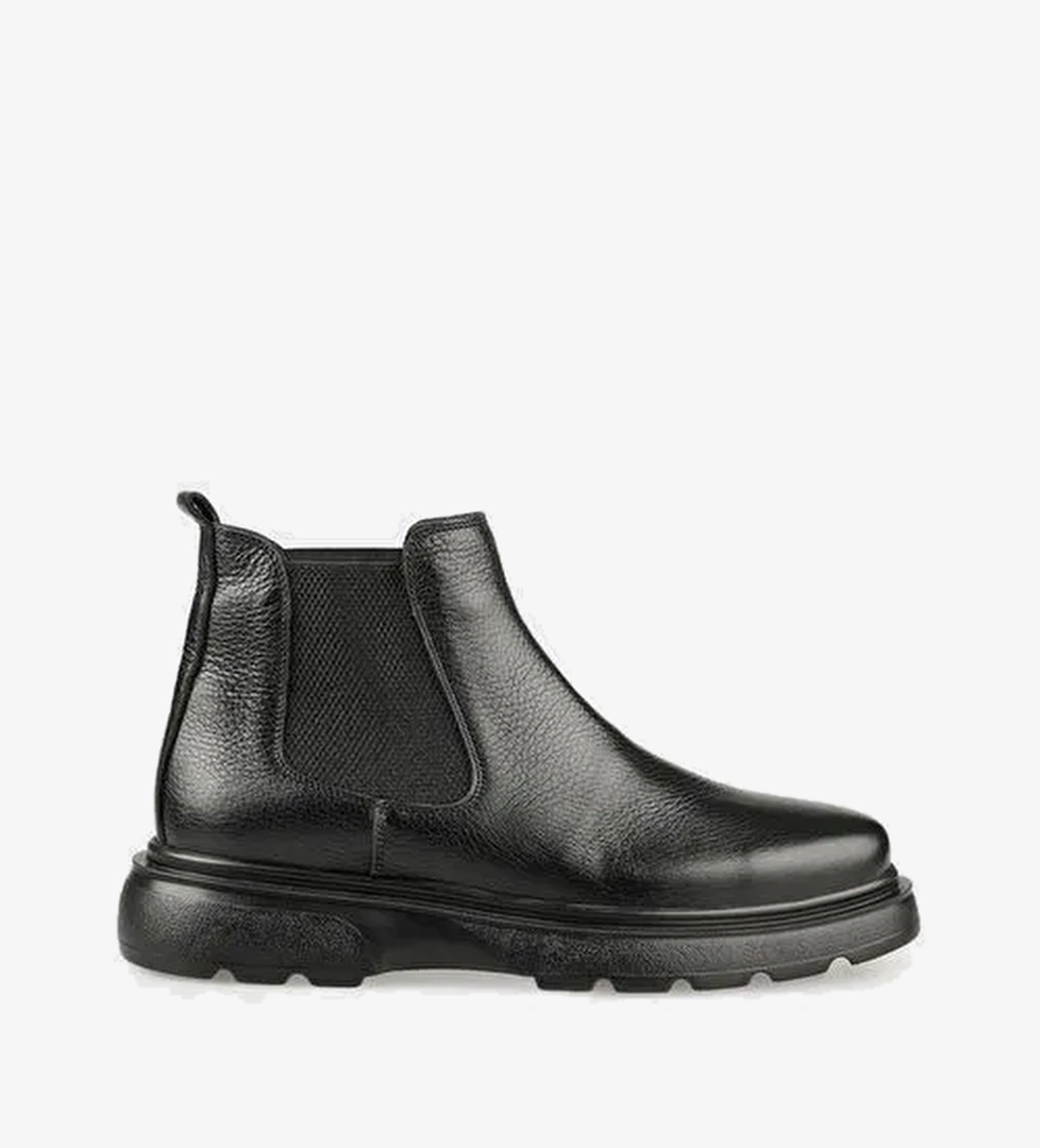 Siyah Deri Erkek Günlük Bot - Görsel 1